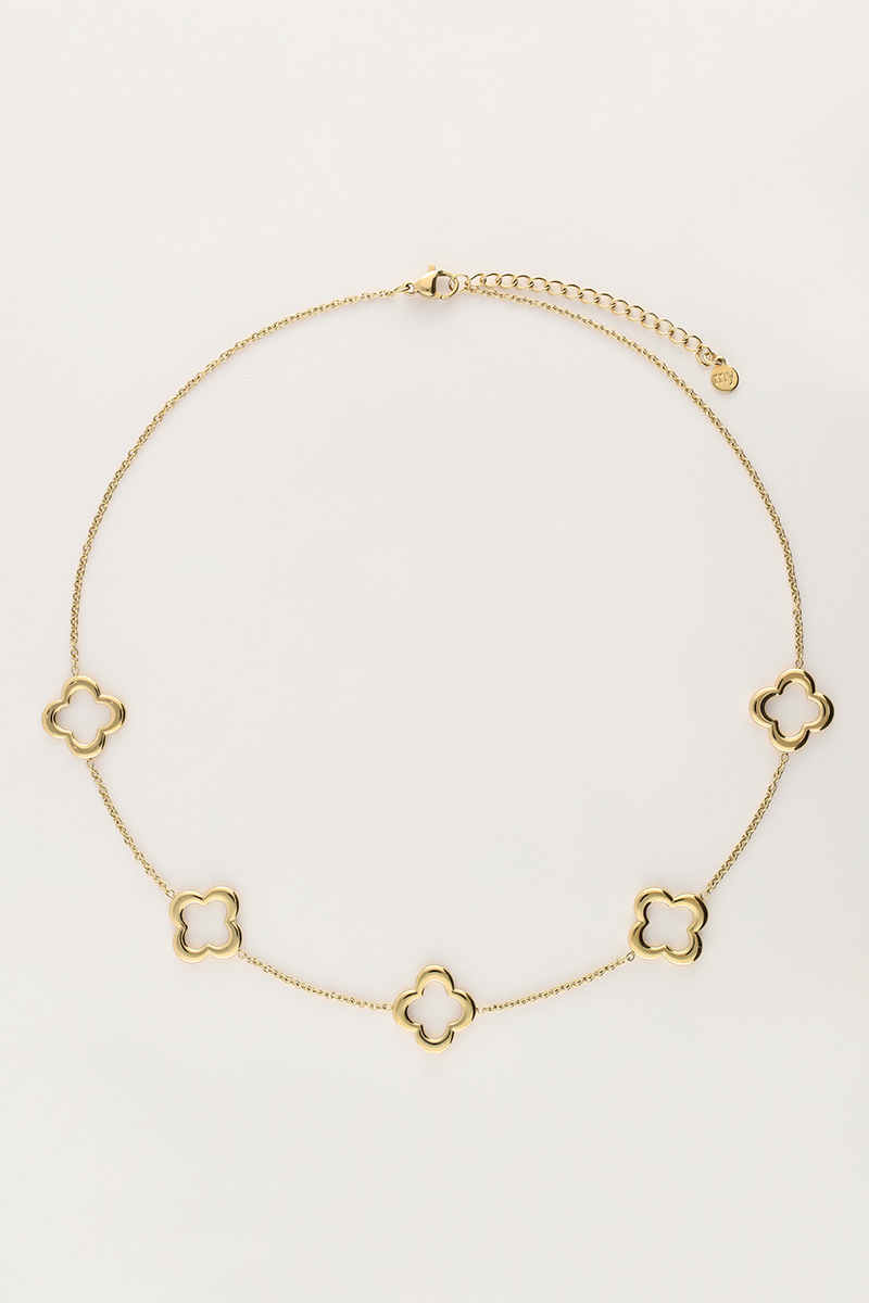 Necklace with five clovers