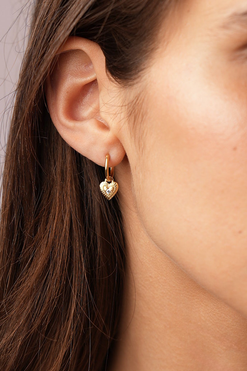 Nomads minimalist earrings with heart | My Jewellery