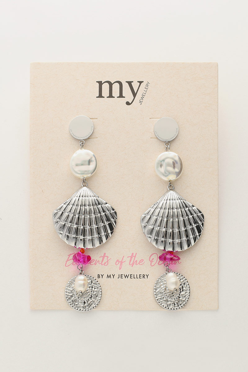 Ocean earrings with seashell and pearls | My Jewellery