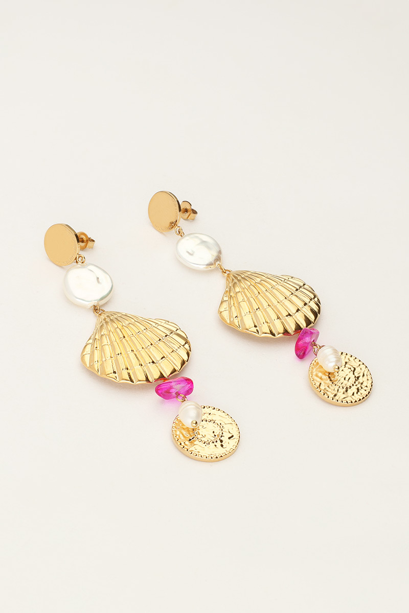 Ocean earrings with seashell and pearls | My Jewellery