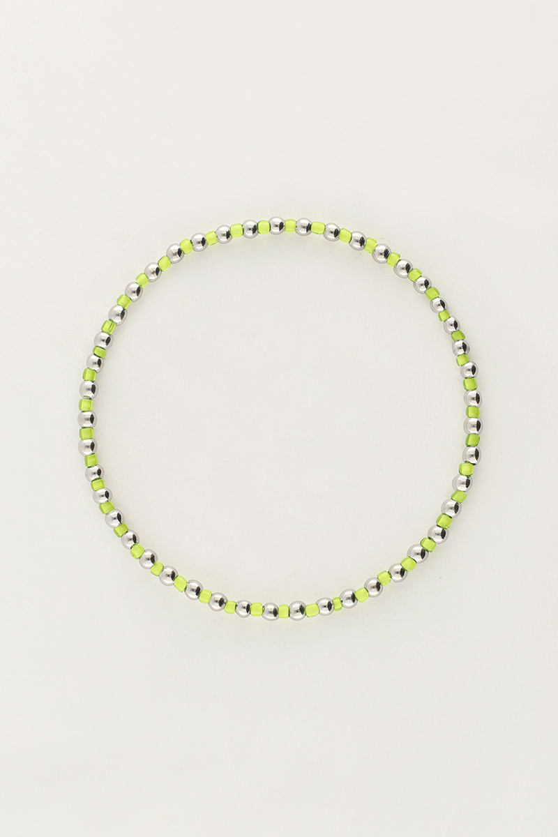 Ocean elastic bracelet with lime beads