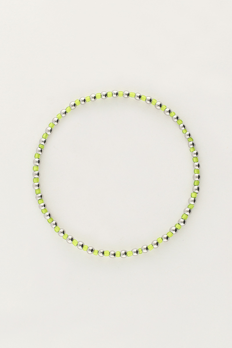 Ocean elastisches Armband und Perlen Limette