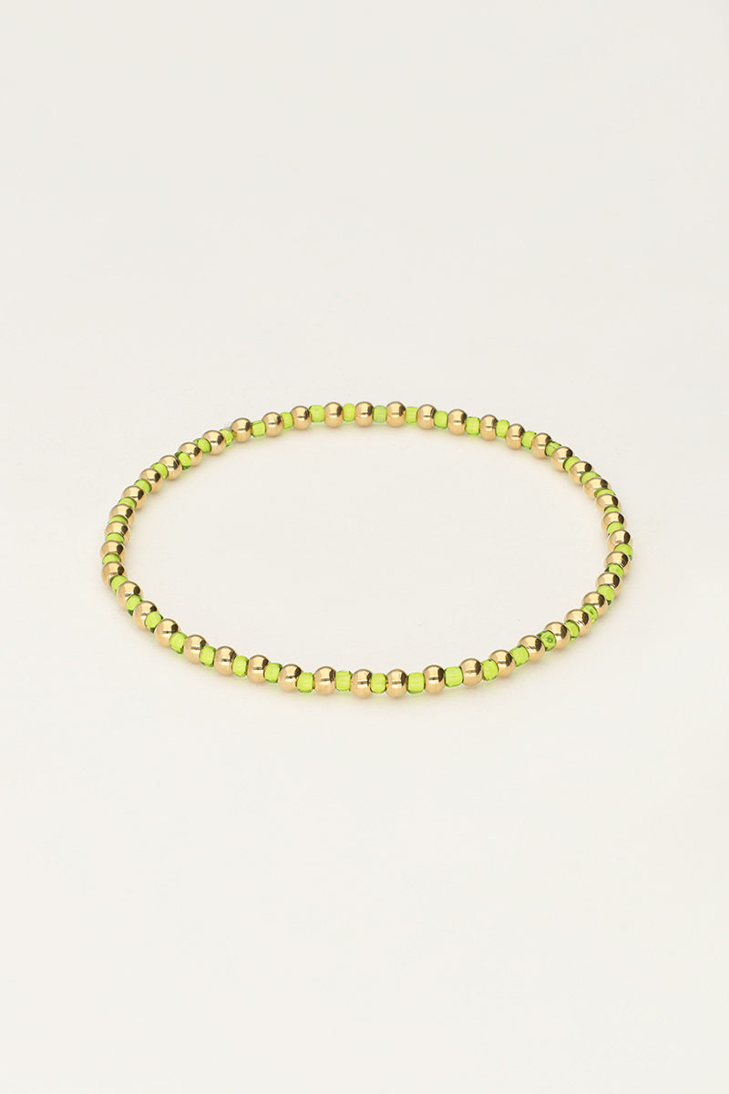Ocean elastic bracelet with lime beads | My Jewellery