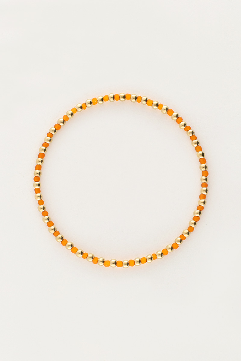 Ocean elastic bracelet with orange beads | My Jewellery