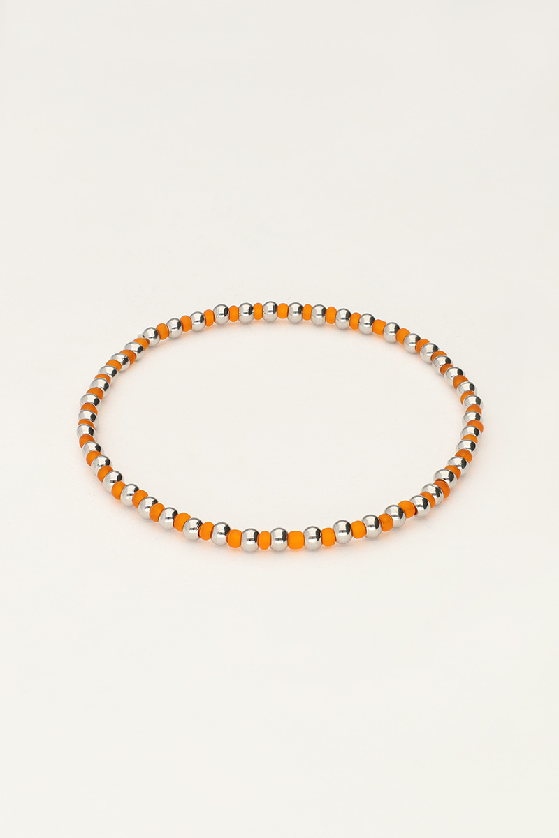 Ocean elastic bracelet with orange beads | My Jewellery
