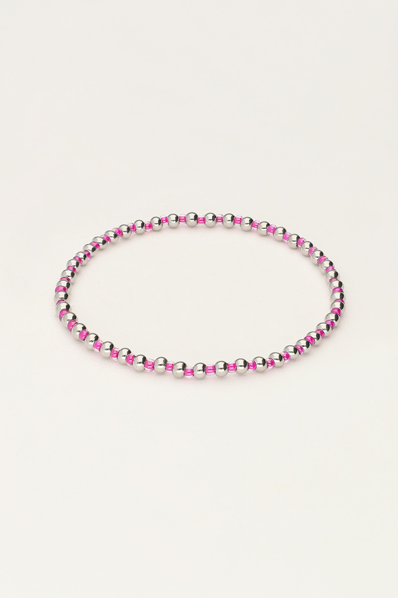 Ocean elastisches Armband und Perlen Pink