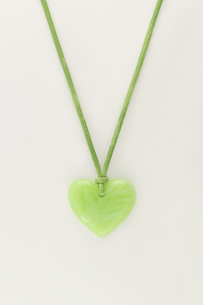 Ocean groene koord ketting met hart