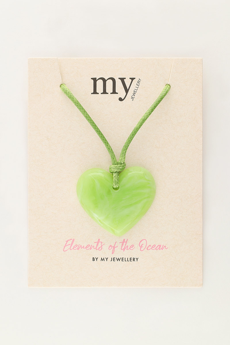 Ocean groene koord ketting met hart