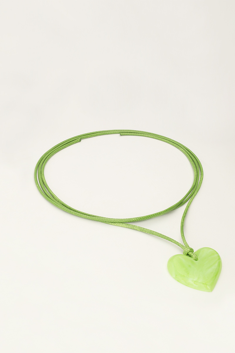 Ocean groene koord ketting met hart