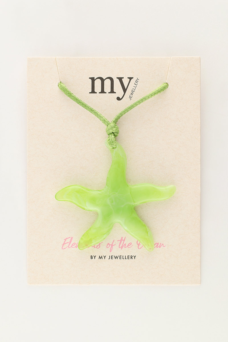 Ocean groene koord ketting met zeester