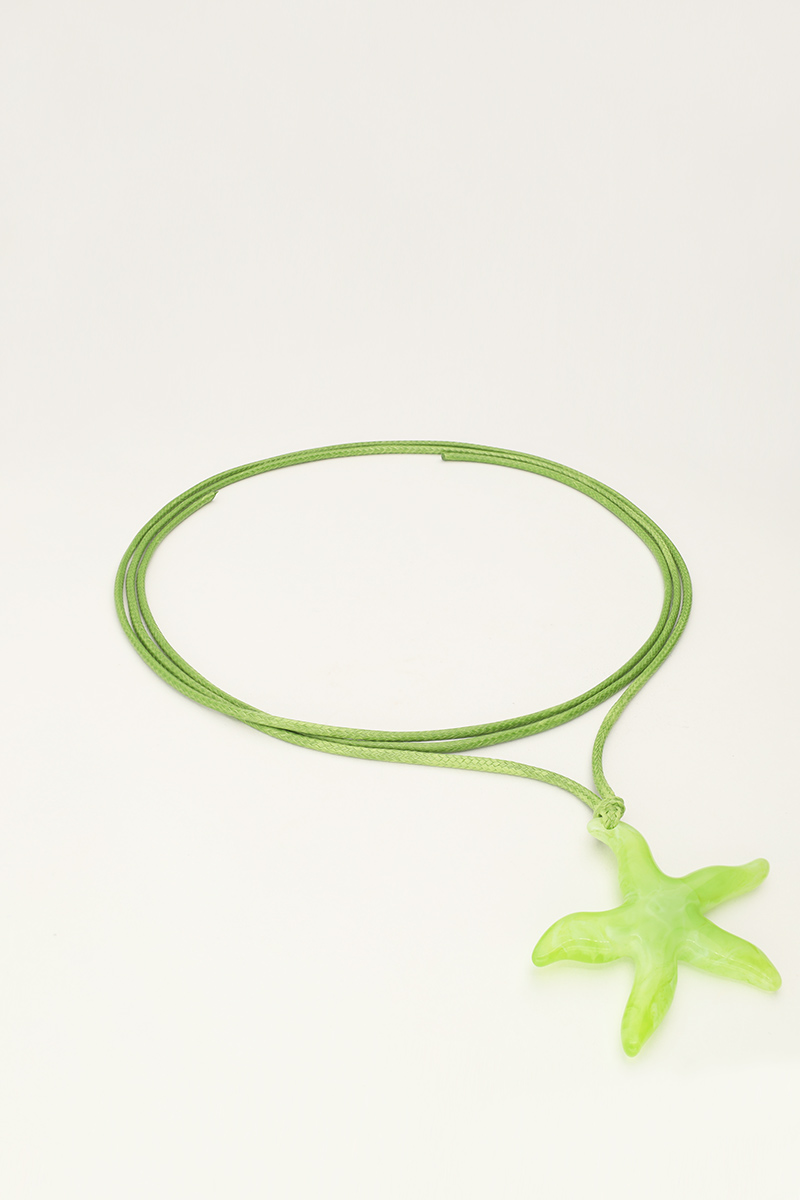 Ocean groene koord ketting met zeester