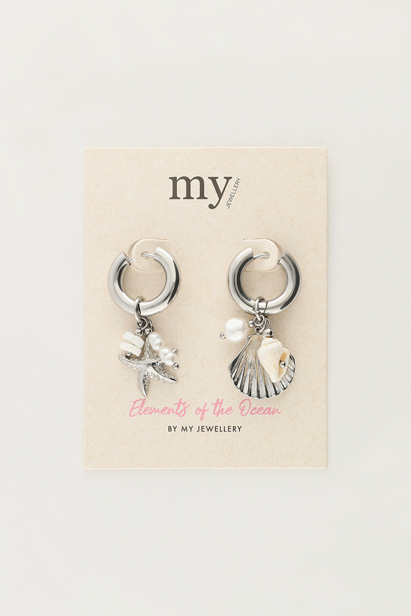 Ocean oorringen met schelp en zeester