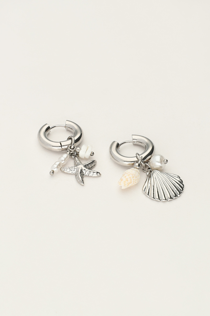 Ocean oorringen met schelp en zeester