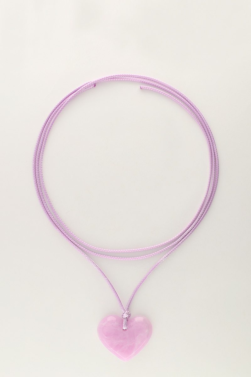 Ocean lila koord ketting met hart