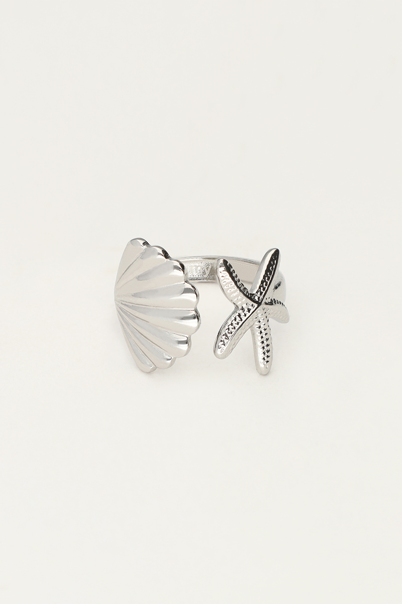 Ocean ring met schelp en zeester