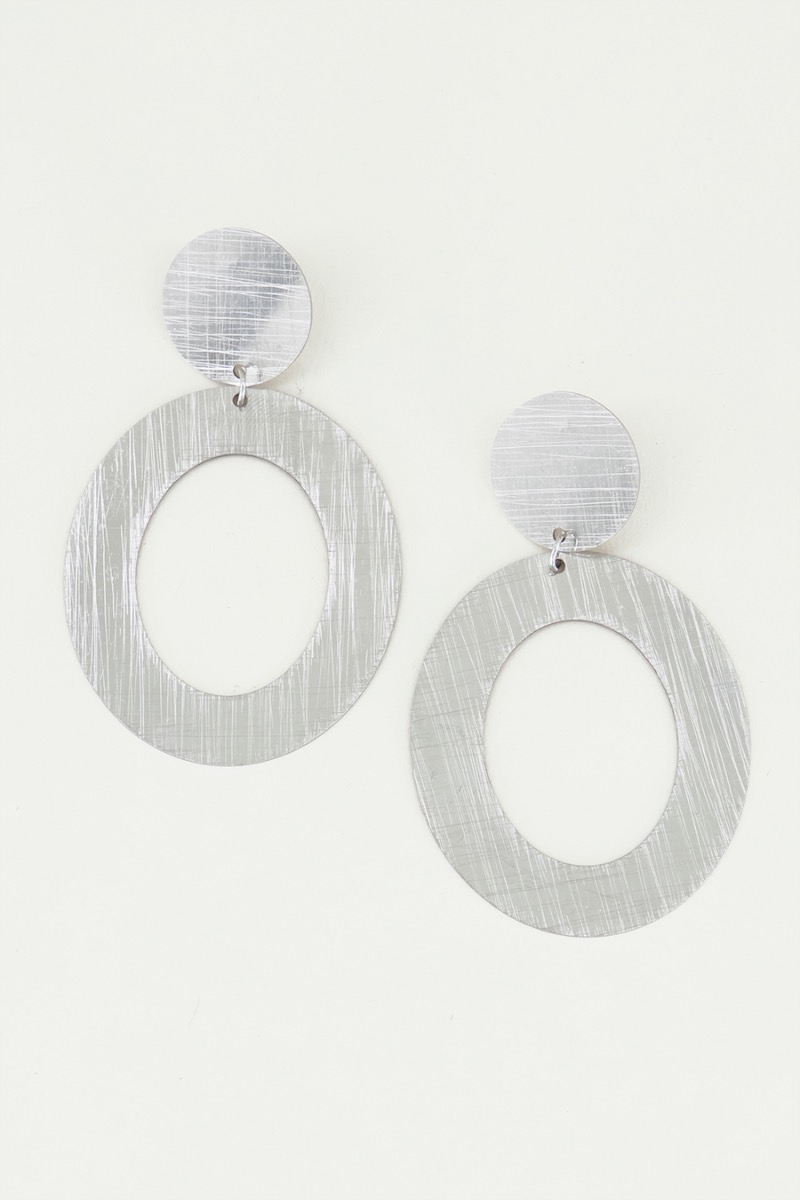 My Jewellery Statement oorhangers grote ovaal female Goud/Zilver one size