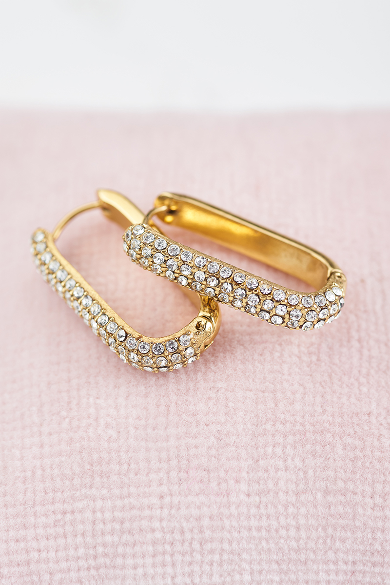 Rechthoekige oorhangers met steentjes | My Jewellery