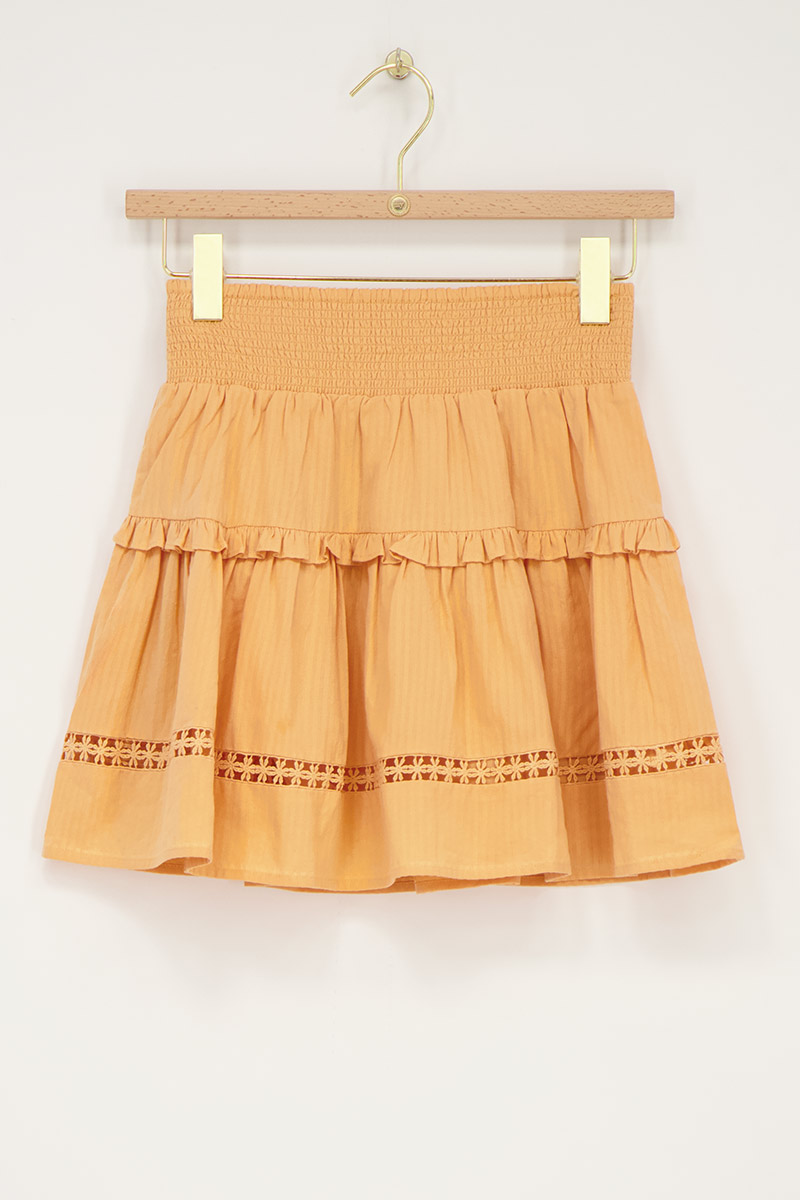 Orange mini skirt with ruffle | My Jewellery