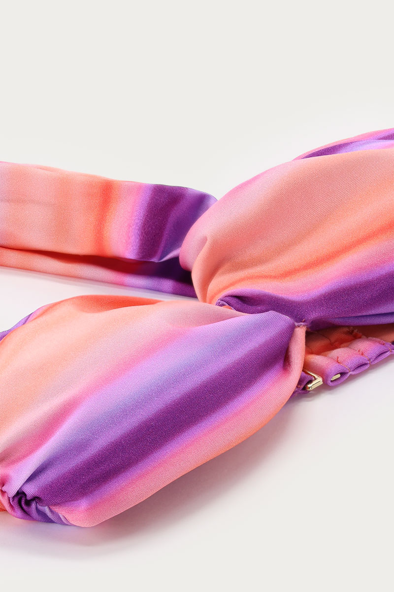 Pink assymetric one-shoulder bikini top gradient | My Jewellery