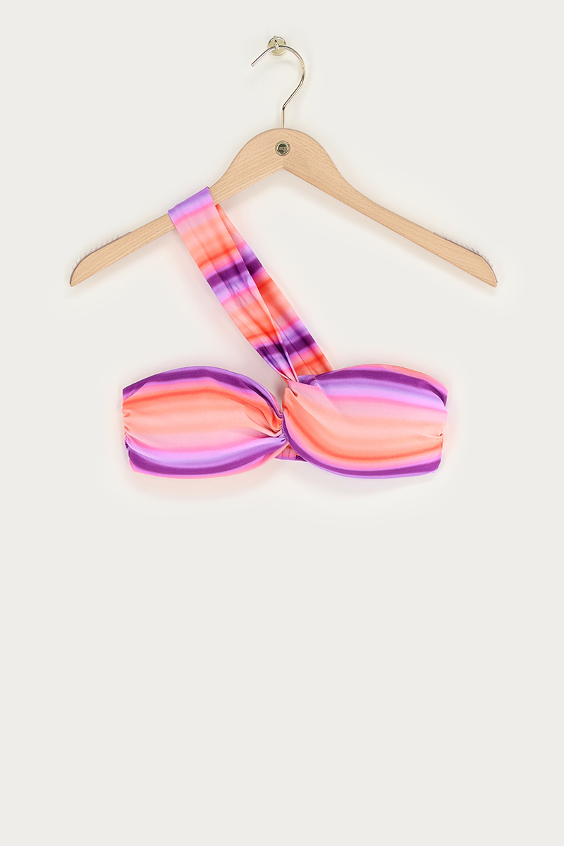 Pink assymetric one-shoulder bikini top gradient | My Jewellery