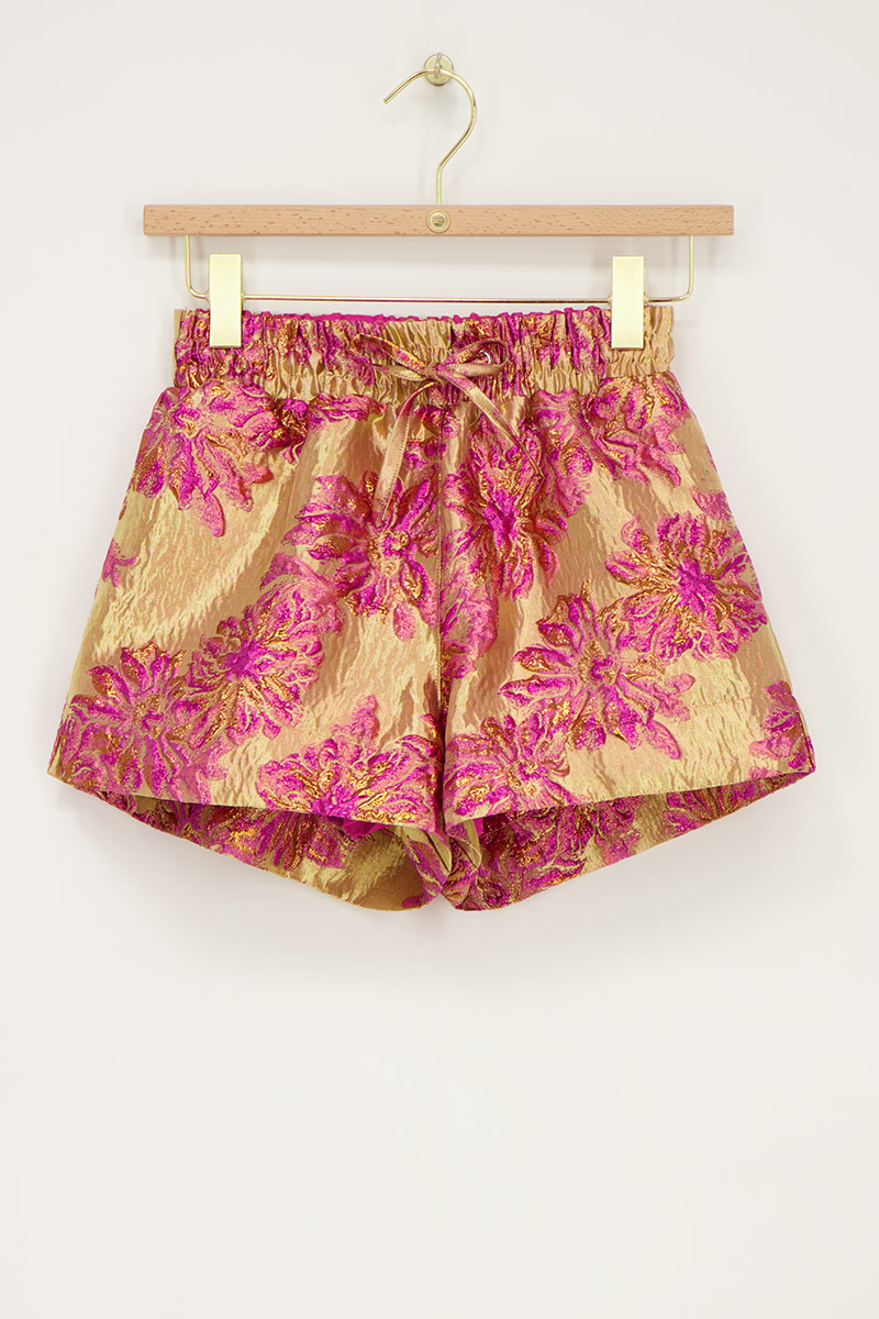 Pink jacquard shorts