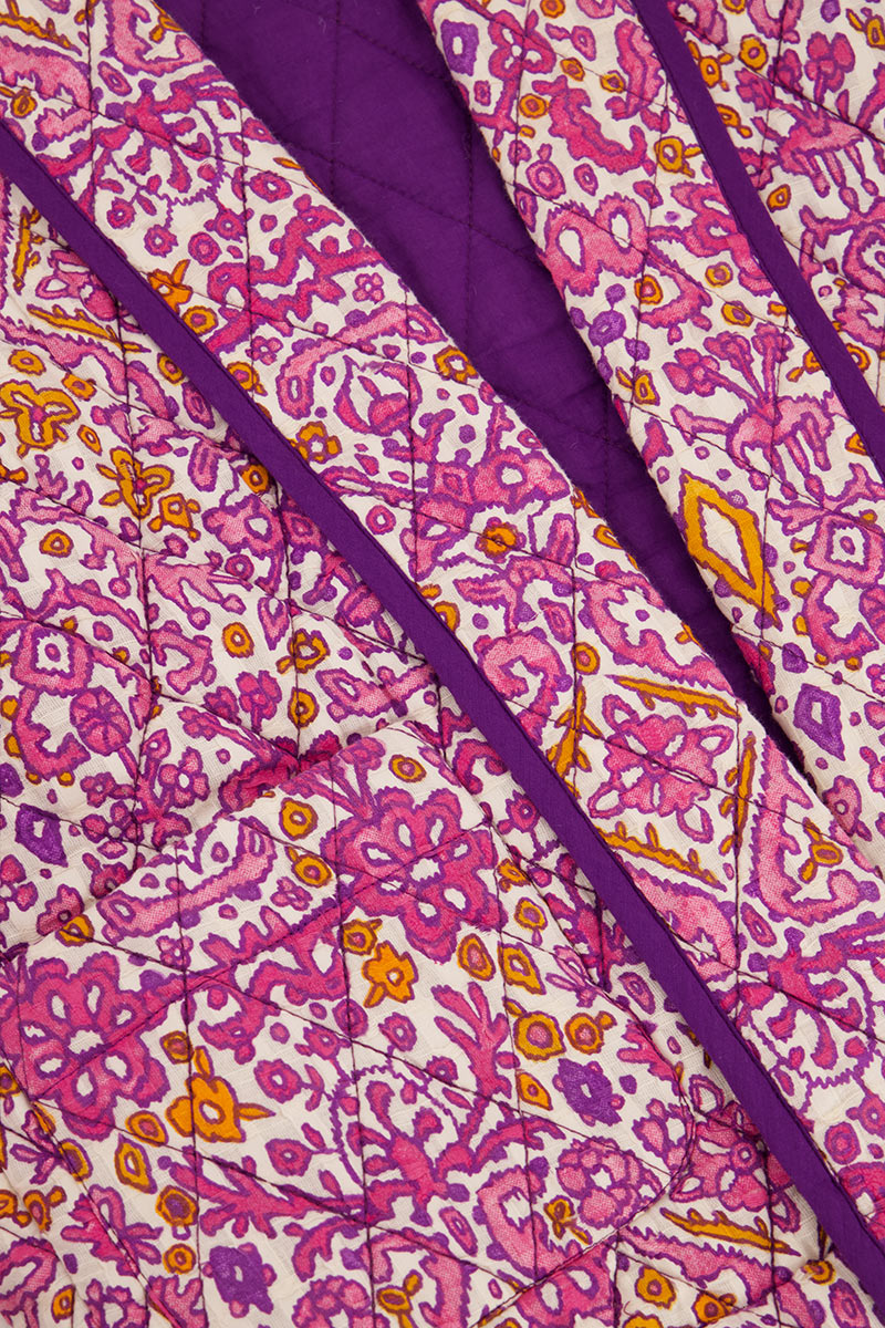 Pink kimono jacket with ikat floral print | My Jewellery