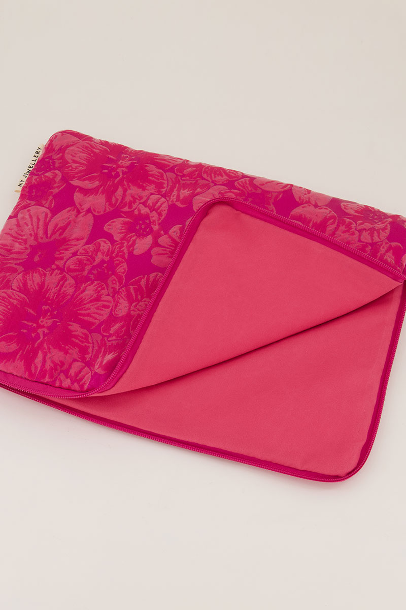 Pink laptop sleeve with jacquard | My Jewellery