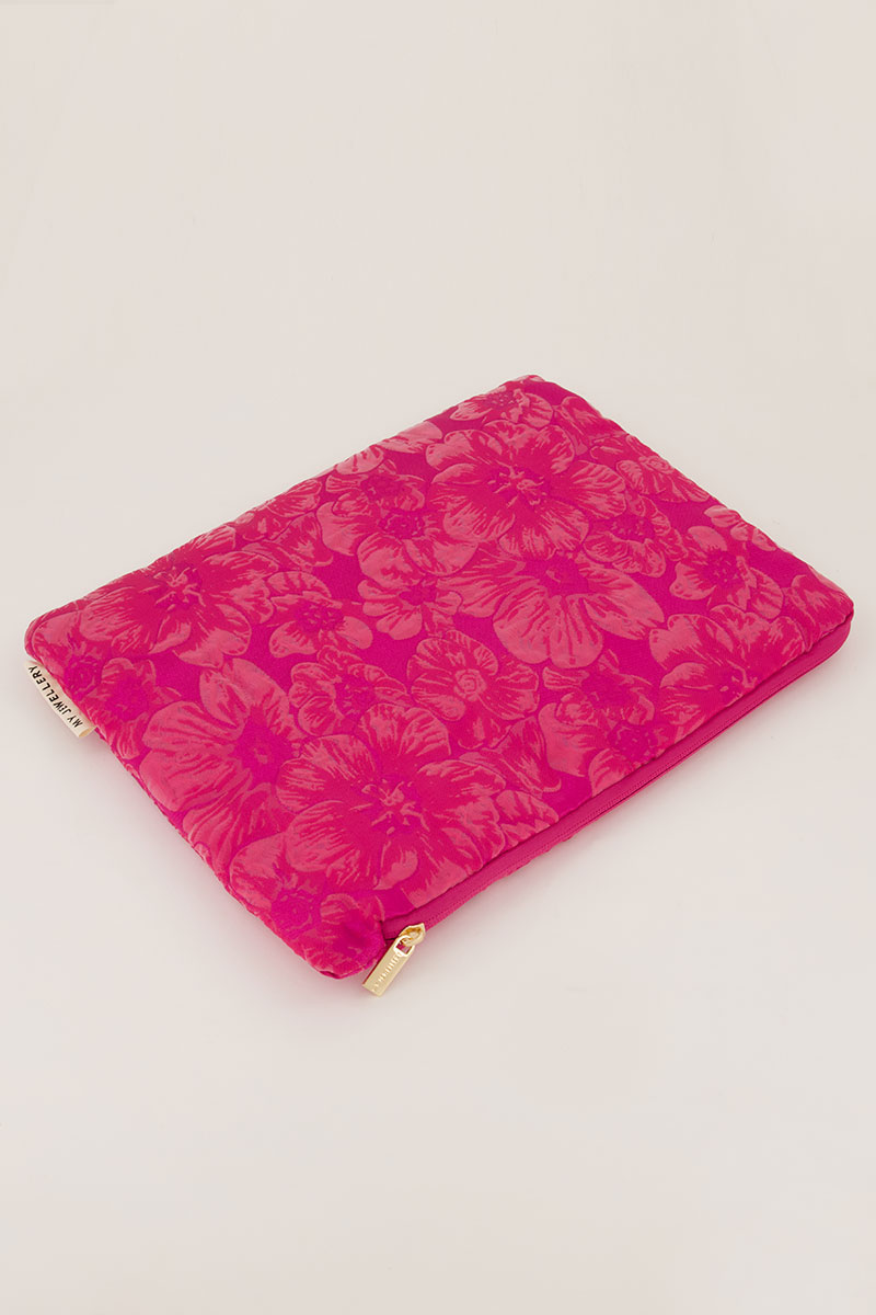 Pink laptop sleeve with jacquard | My Jewellery