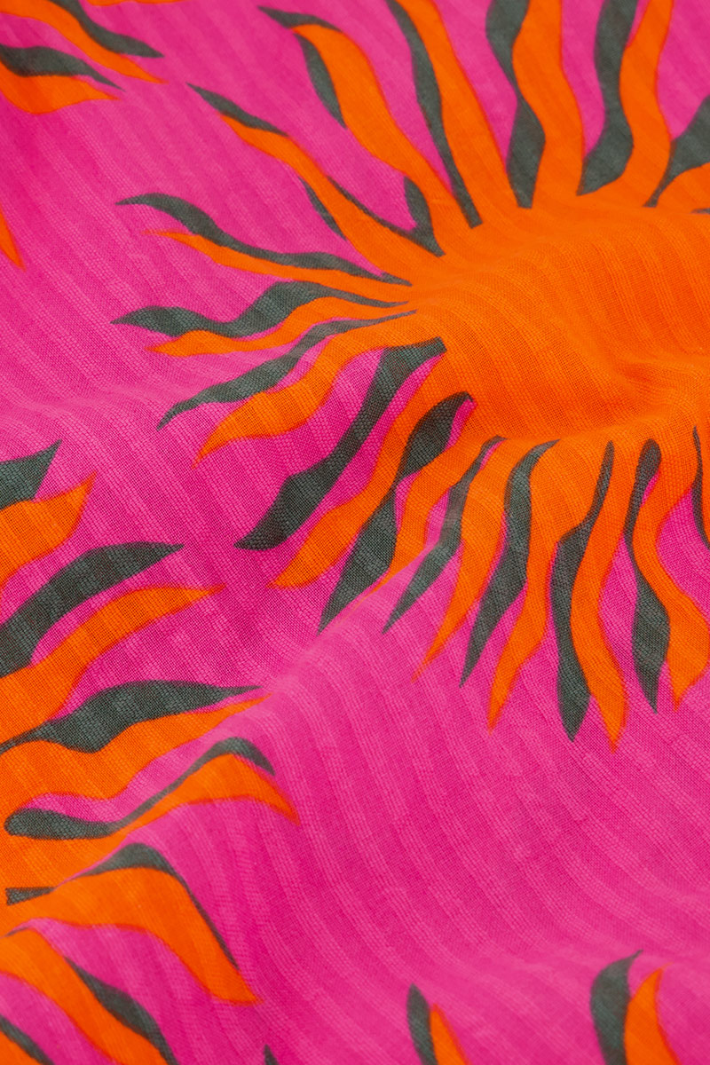 Pink maxi dress with solar print | My Jewellery