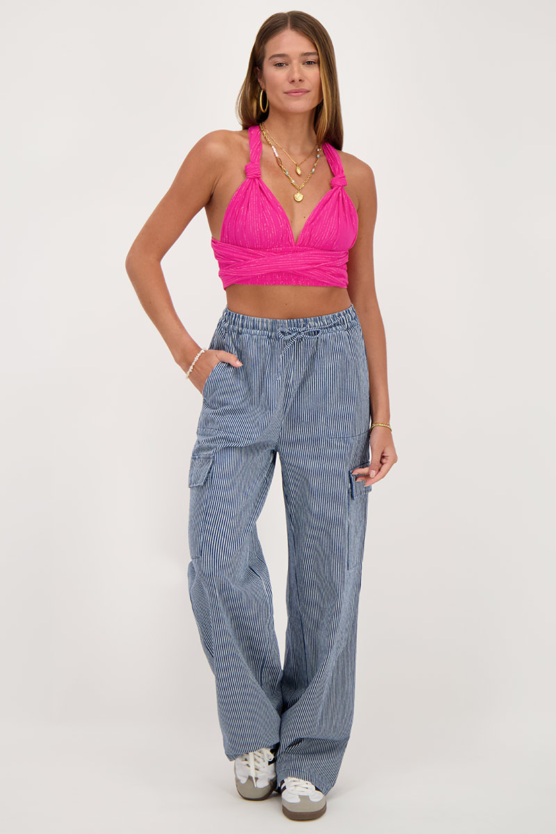 Pink multiway top with lurex | My Jewellery