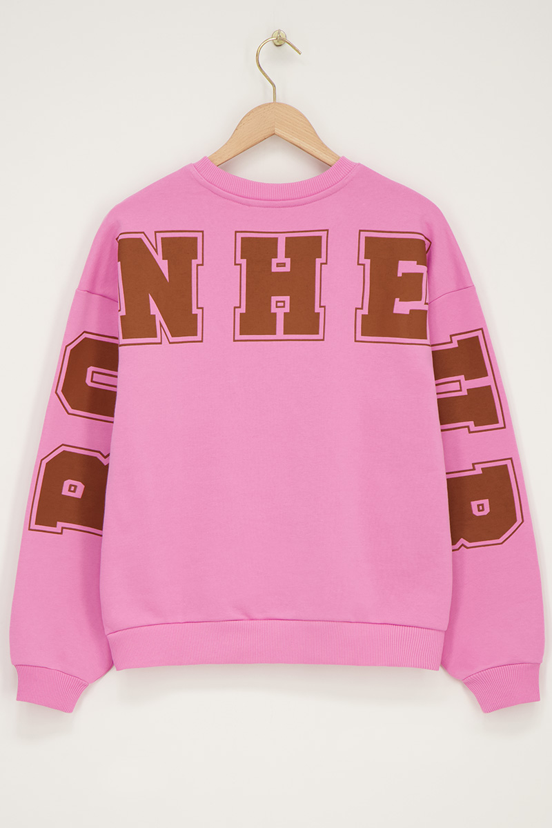 Pink oversized sweater "Bonheur"