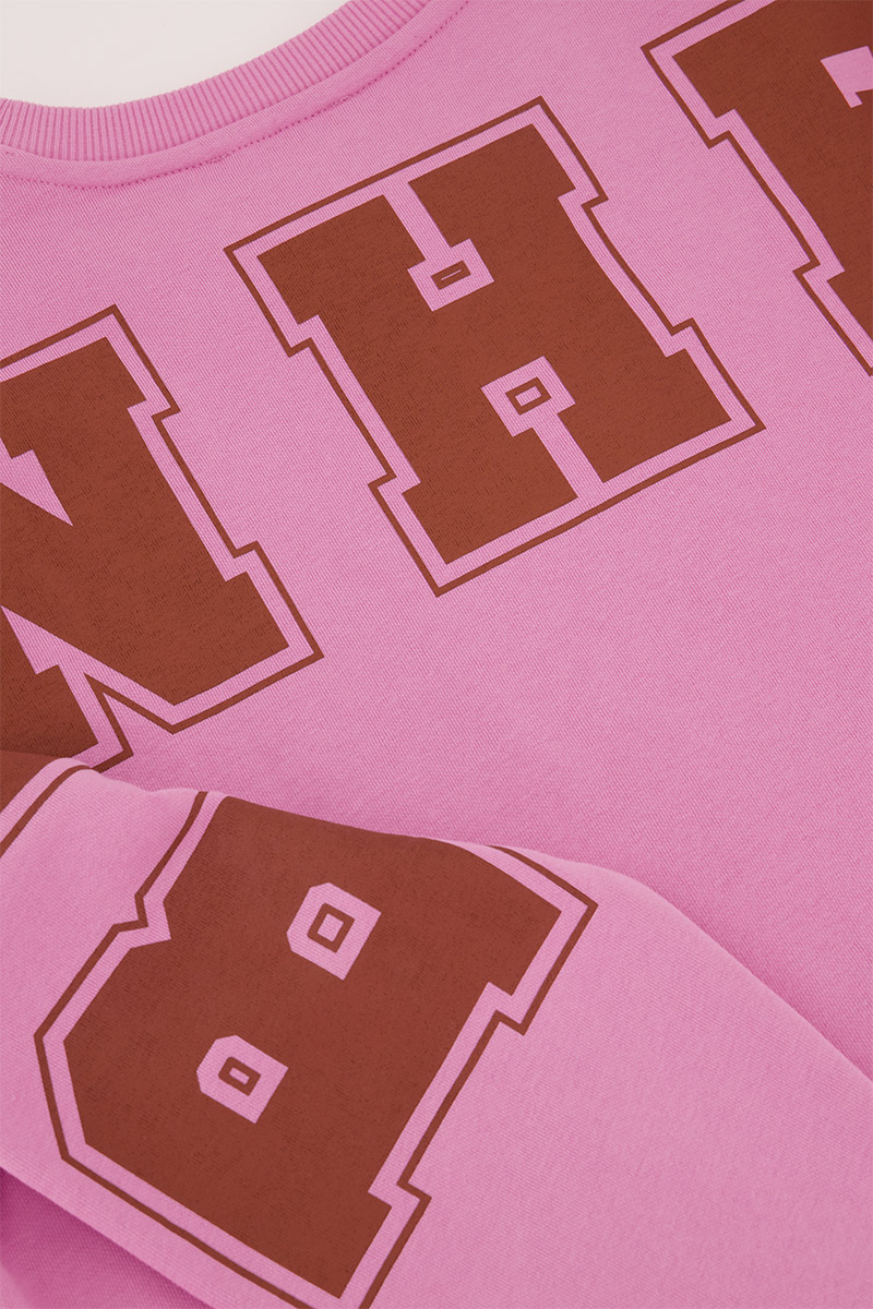 Pink oversized sweater "Bonheur"