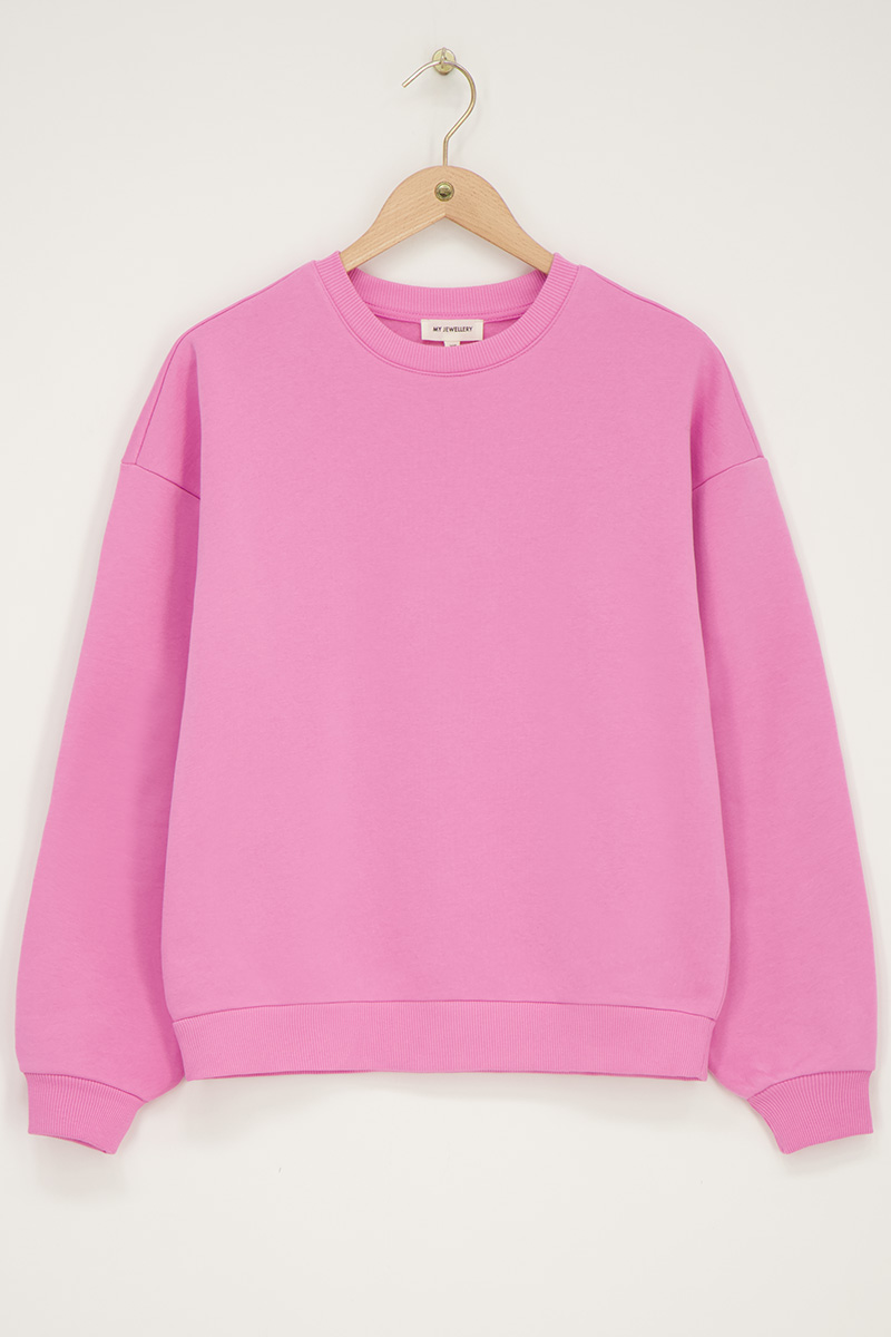 Pink oversized sweater "Bonheur"