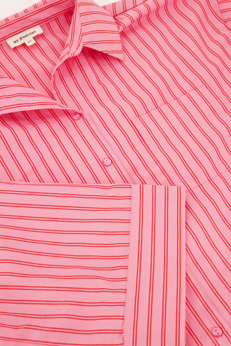 Pink striped blouse | My Jewellery