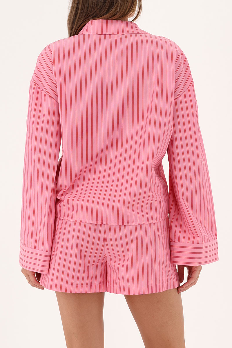 Pink striped blouse | My Jewellery