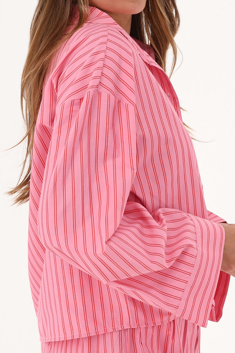 Pink striped blouse | My Jewellery