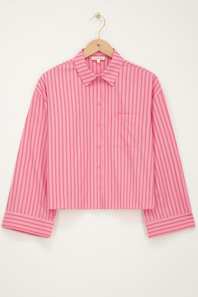 Pink striped blouse | My Jewellery