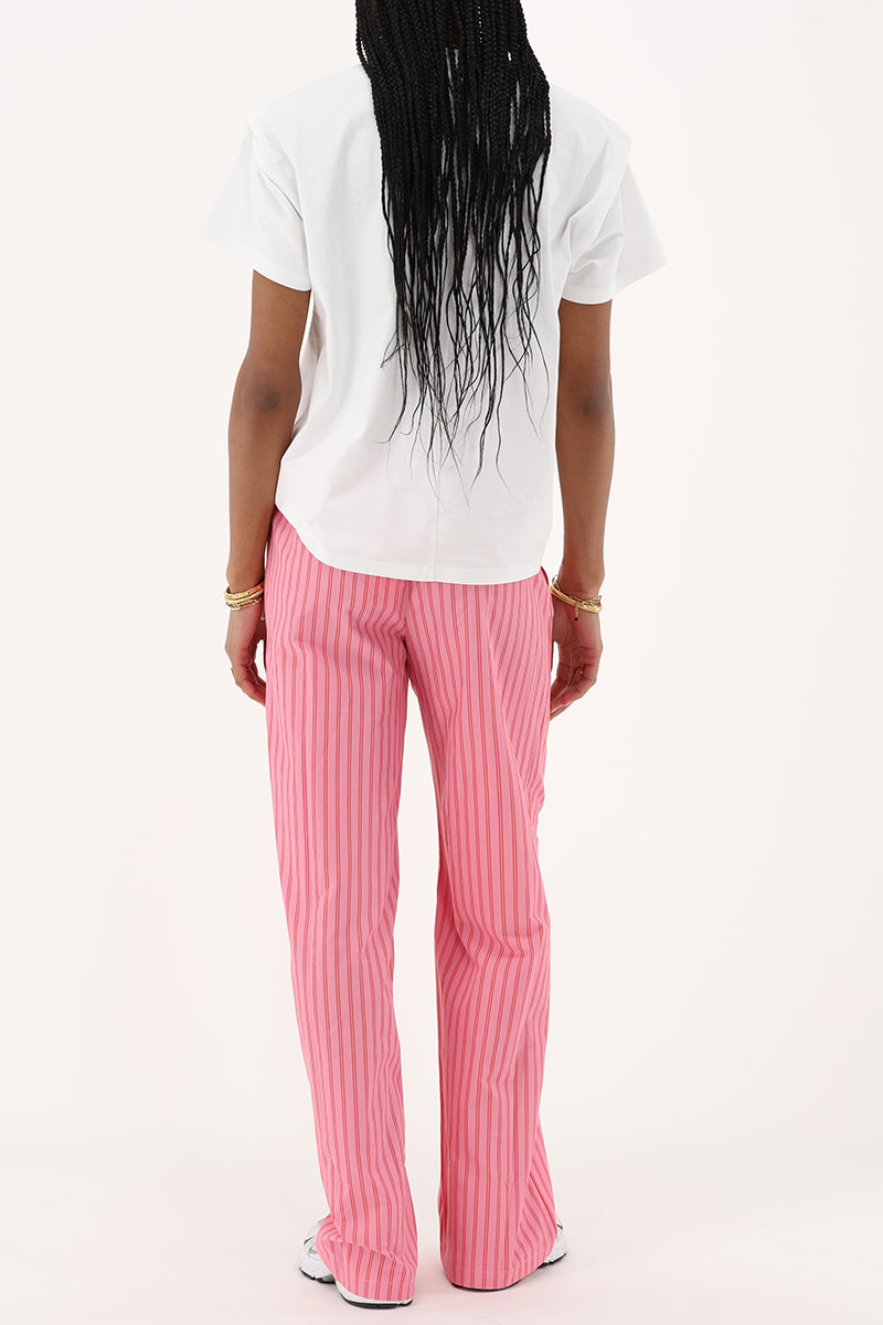 Pink striped trousers | My Jewellery