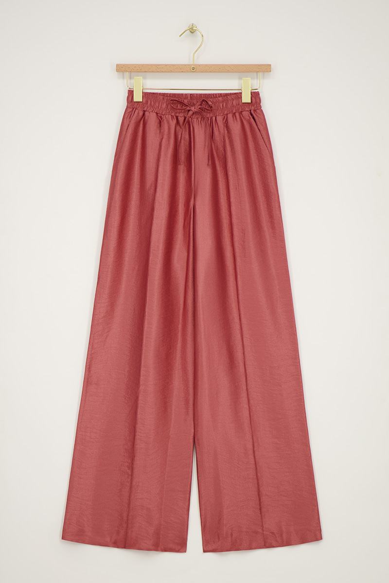 Pink wide leg trousers with pintucks | My Jewellery