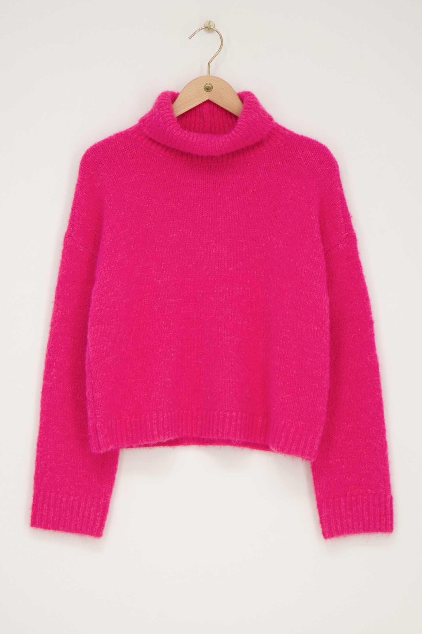 pink wide jumper with turtleneck | My Jewellery