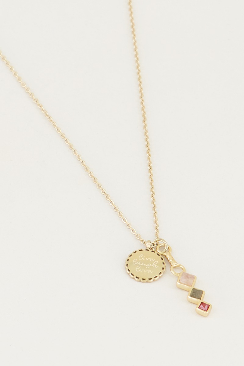 My Jewellery Ketting bedel&lichte edelsteentjes female Goud/Zilver one size