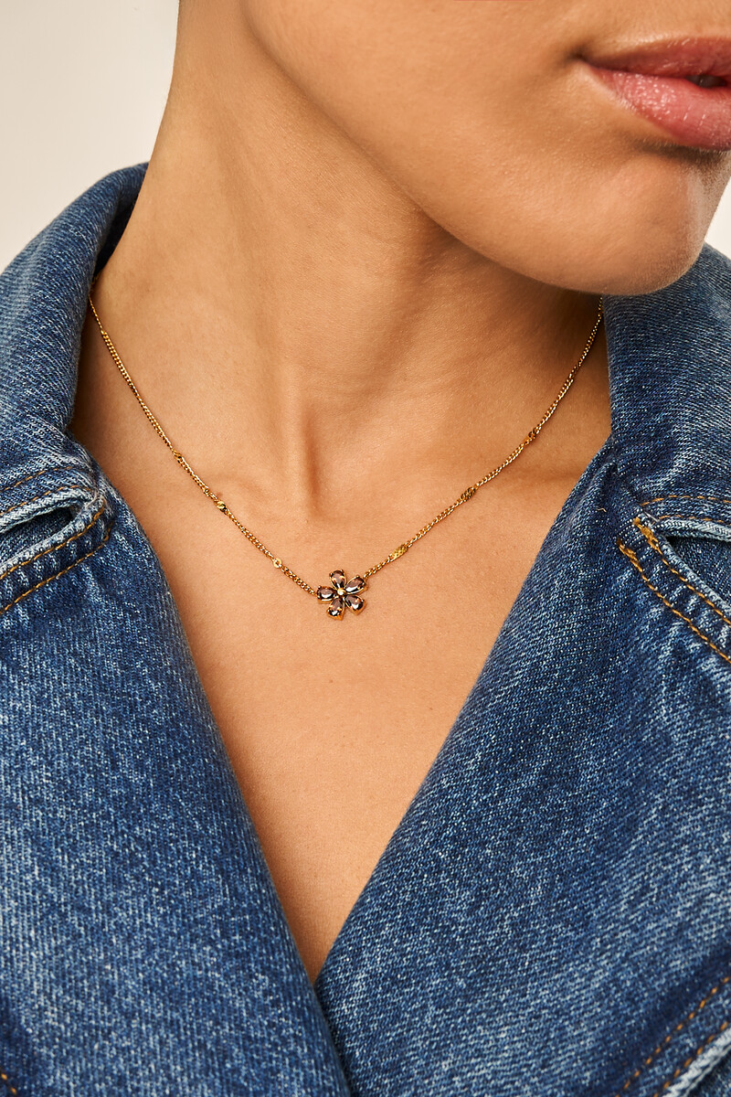 Necklace with brown rhinestone flower | My Jewellery