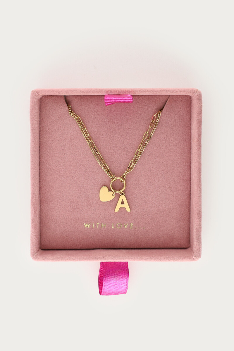 Dubbele schakelketting met initial