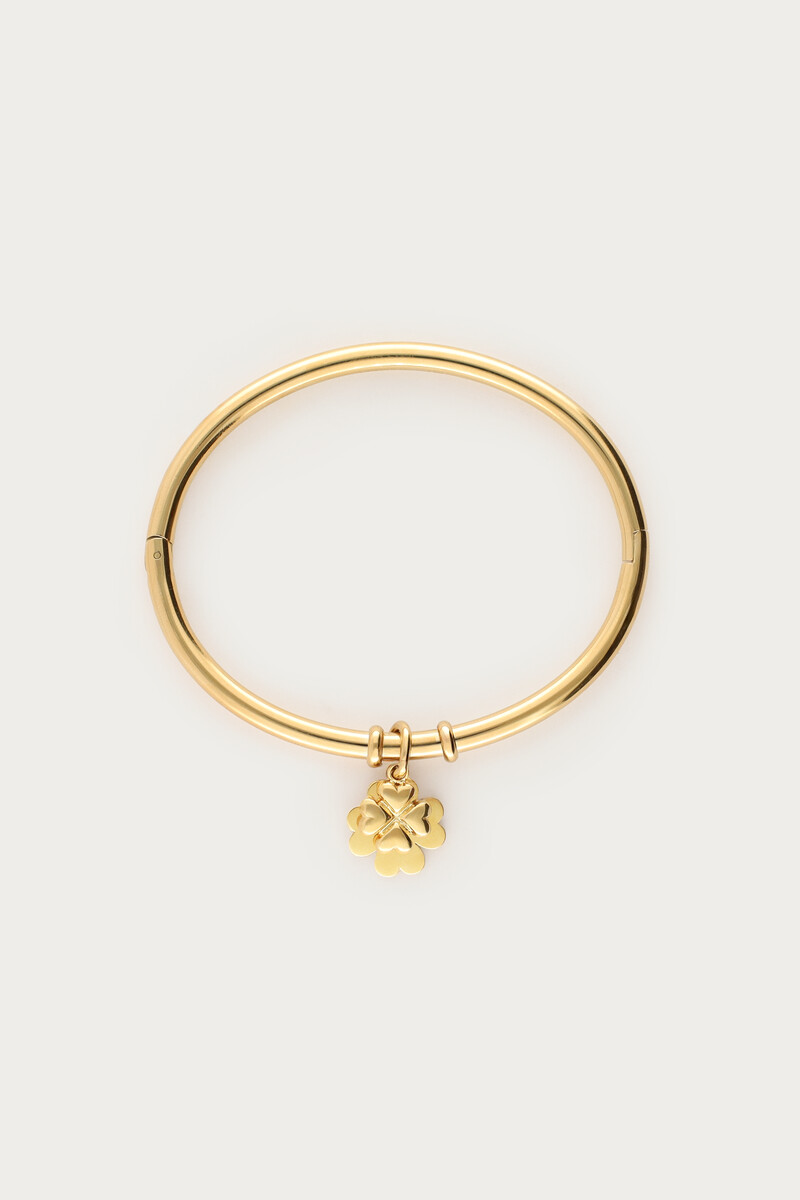 Gratitude bangle with clovers