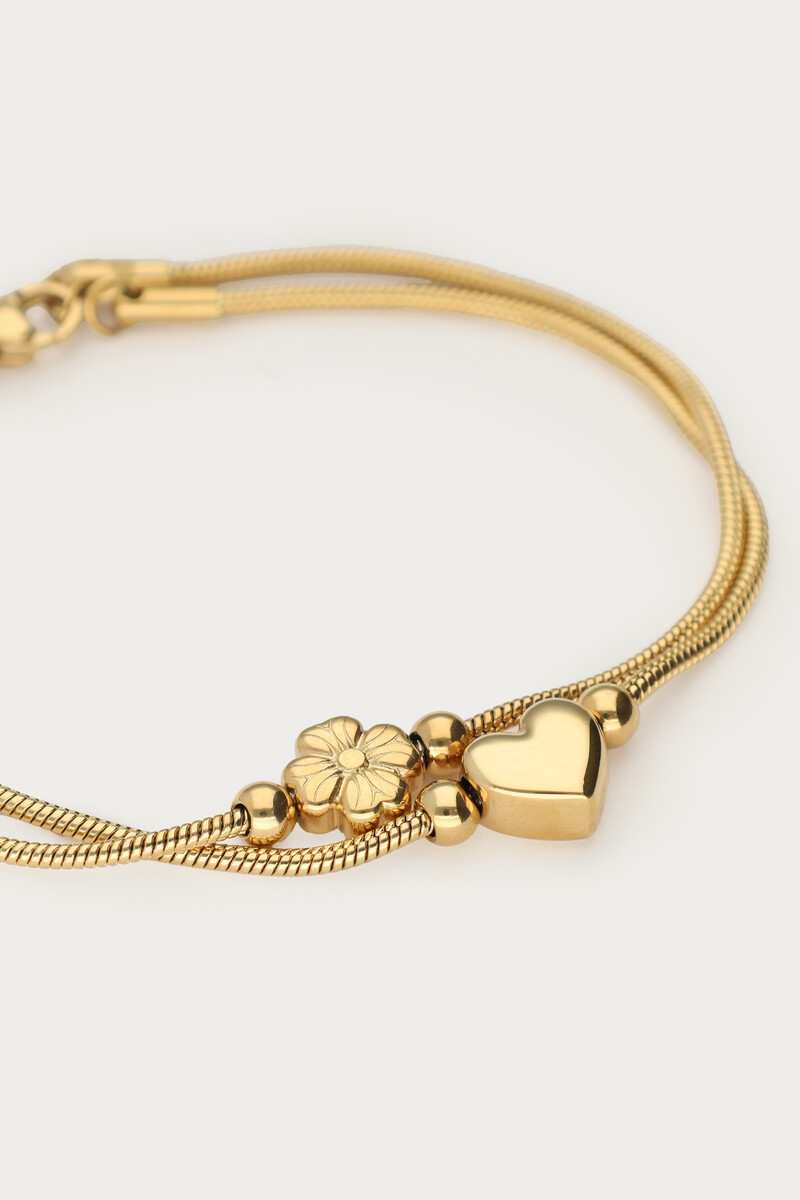 Gratitude double bracelet heart and clover | My Jewellery