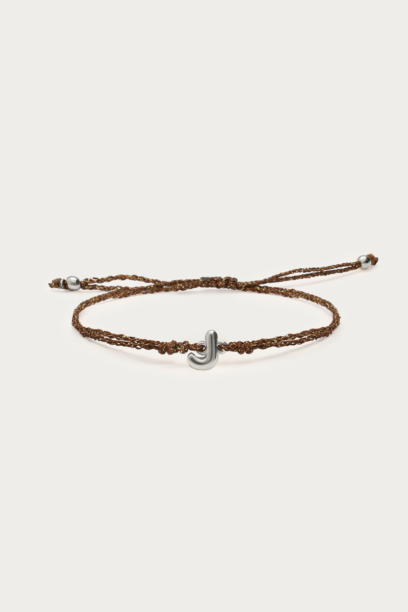 Initial Braunes Lurex-Stoffarmband | My Jewellery