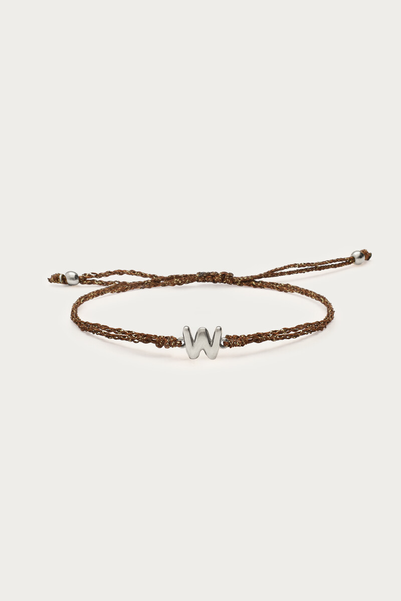 My jewellery Initial Bruin Lurex Touw Armband