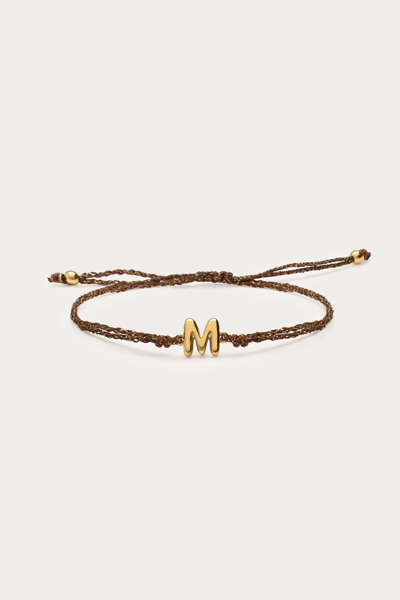 Initial brown lurex rope bracelet | My Jewellery