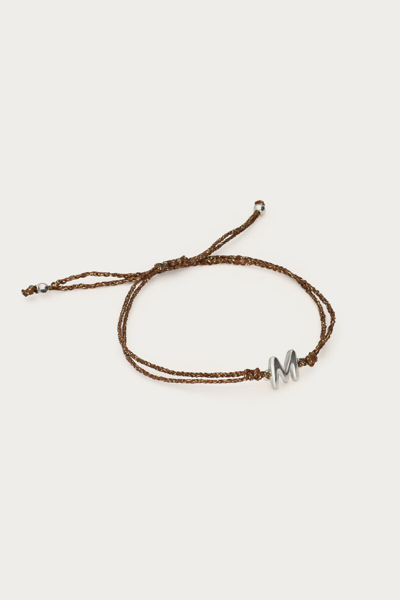 Initial brown lurex rope bracelet | My Jewellery