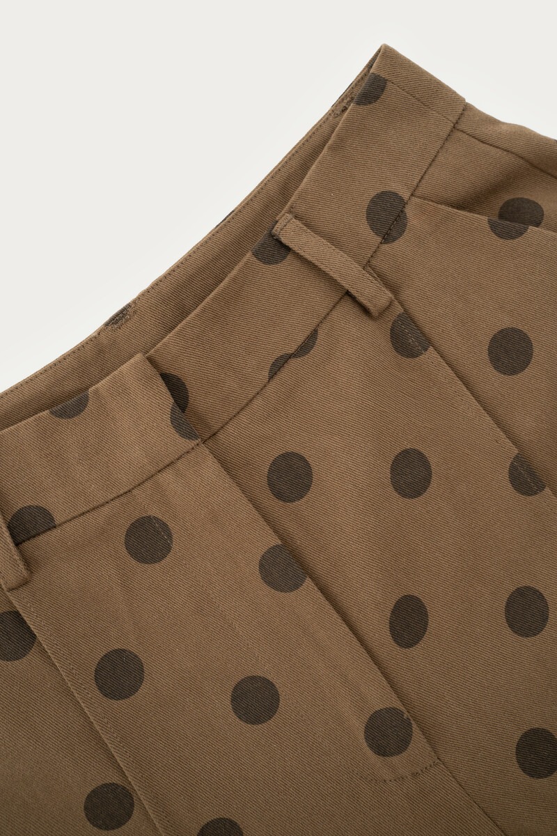 Brown barrel trousers with polka dot | My Jewellery